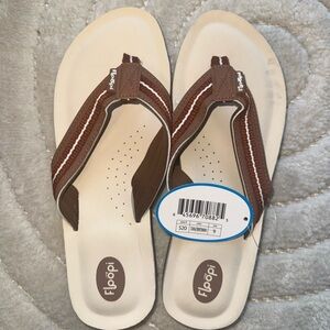 Floopi Flip Flop Brown and Cream Sandals